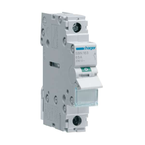 Separator compact 1P, 63A, 230VAC pentru montaj pe DIN rail - SKU:  SBN163
