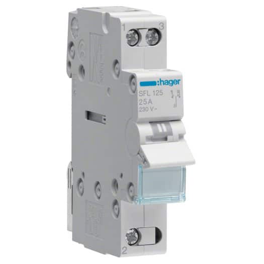 Intrerupator comutator 1P 25A pentru tablou distributie - SKU:  SFL125