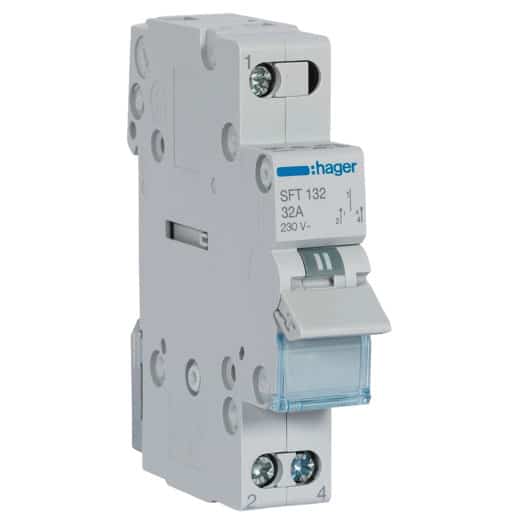 Inversor punct comun superior 1P 32A cu pozitie centrala oprita  - SKU:  SFT132