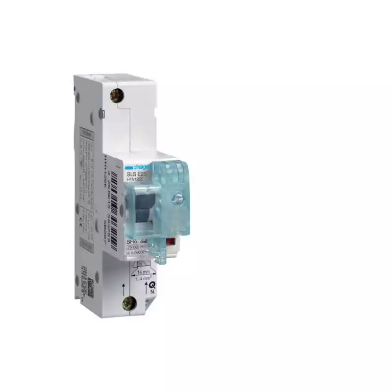 Siguranta automata selectiva 1 Pol Car. E 25A Pt. Montaj Sina DIN - SKU:  HTN125E