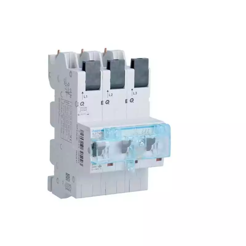 Siguranta automata selectiva 3 Poli Caracteristica C 20A Montaj Ras Cupru QuickConnect - SKU:  HTS320C
