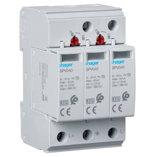 Descarcator la supratensiune fotovoltaic 3P tip C 1170VDC 40kA - SKU:  SPV340