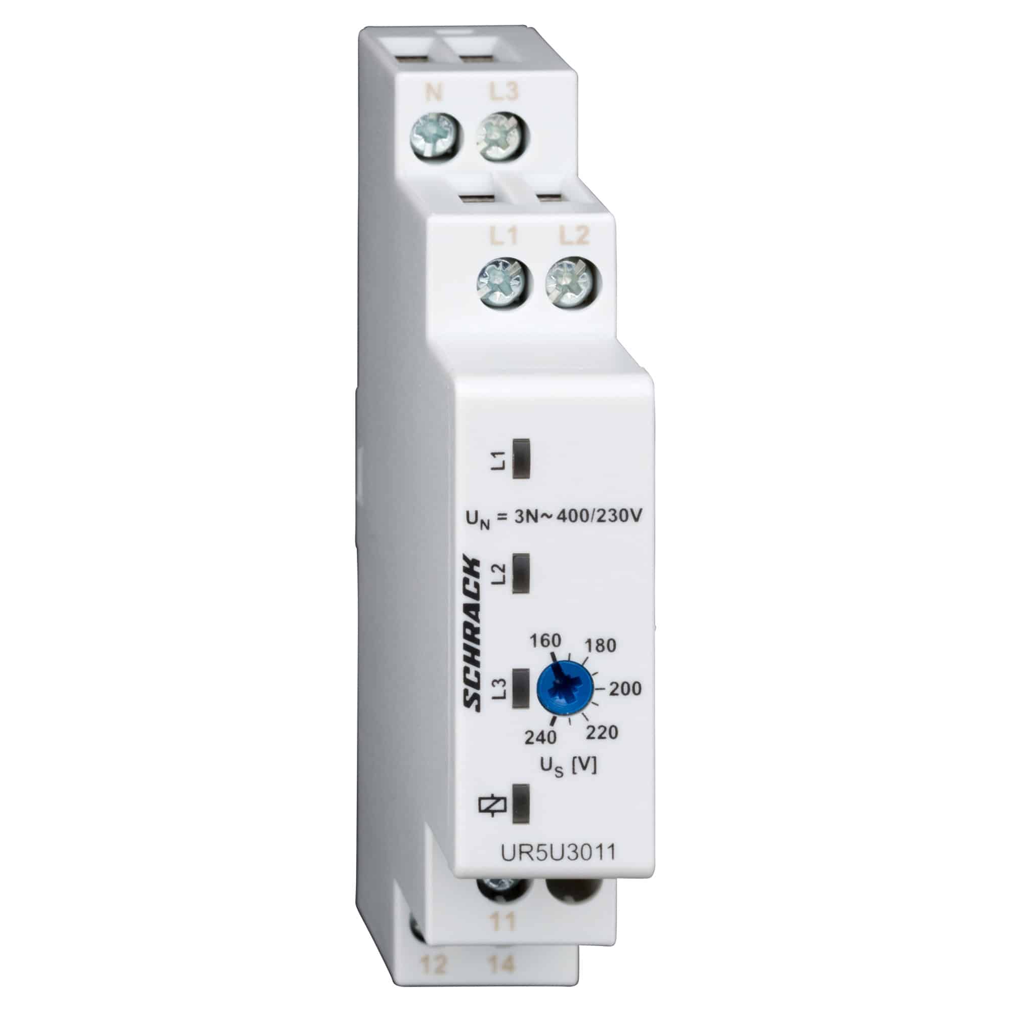 Releu monitorizare tensiune trifazat 400/230VAC, 5A, 1CC - SKU: UR5U3011