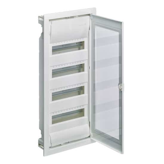 Tablou electric metalic 4X12 module incastrat gips-carton cu usa transparenta - SKU:  VH48ETN