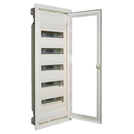 Tablou electric metalic incastrat 5x12 module cu usa transparenta IP30 - SKU:  VH60ETN