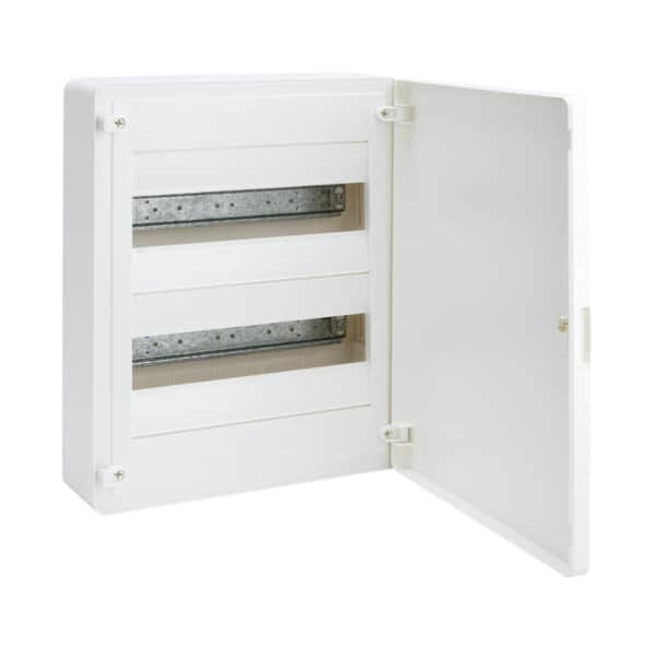 Tablou electric PVC 24 module 2X12 aplicat IP40 cu usa mata - SKU:  VS212PD