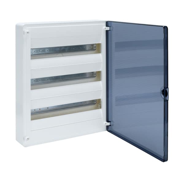 Tablou electric PVC 54 module 3X18 aplicat cu usa transparenta IP40 - SKU:  VS318TD