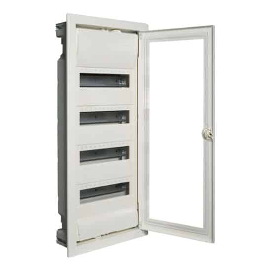 Tablou electric metalic incastrat zidarie 4X12 module cu usa transparenta - SKU:  VU48NG