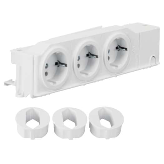 Modul 3 prize Schuko universal pentru tablou multimedia, montare pe hață - SKU:  VZ00AS