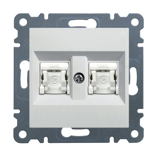 Mecanism priza RJ45 UTP categoria 5e dubla, incastrat, alb - SKU:  WL2120