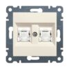 Mecanism priza RJ45 UTP cat.5e dubla, incastrat, crem - SKU:  WL2121
