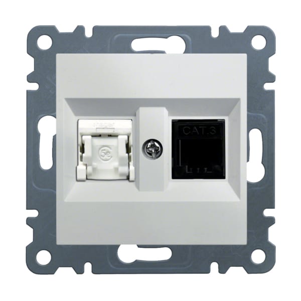 Mecanism priza combinata UTP RJ45 si telefon RJ11 incastrat alb - SKU:  WL2210