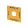 Eticheta oprire de urgenta, galbena, 50x50mm, 4 limbi - SKU:  216484