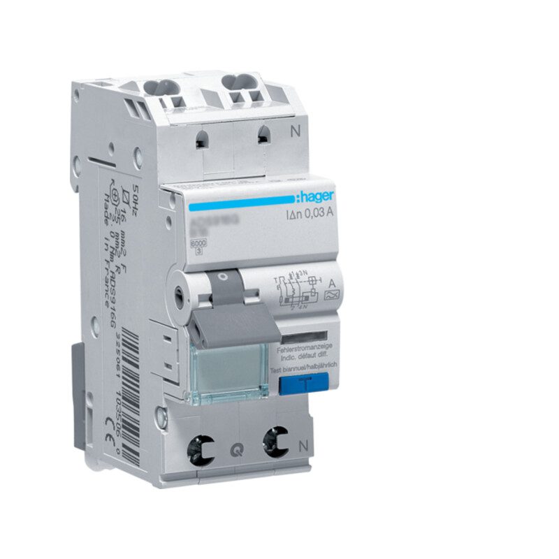 Siguranta automata cu protectie diferentiala monofazica 20A 30mA curba B - SKU:  ADS920D